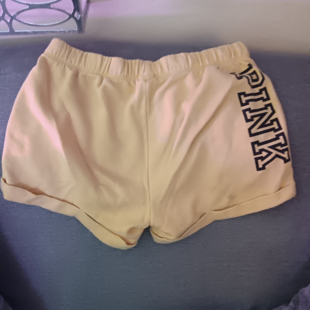 Victoria's Secret PINK Shorts Medium Yellow Logo